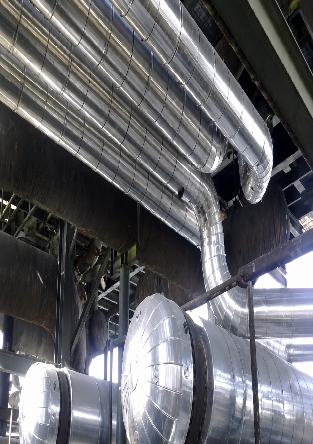 Insulated industrial piping and equipment.
